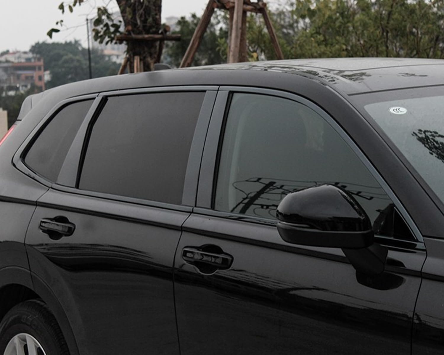 HIGH FLYING 2023-2025 for Honda CRV CR-V Car Exterior Accessories Window Sill 10PCS Molding Frame Cover Trim Overlay ABS Gloss Black