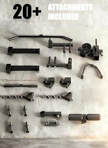 Miniatura 8 de Smith Machine - Gimnasio en casa, jaula de potencia todo en uno, equipo de entrenamiento de 2200 libras, gimnasio multifuncional con estante para