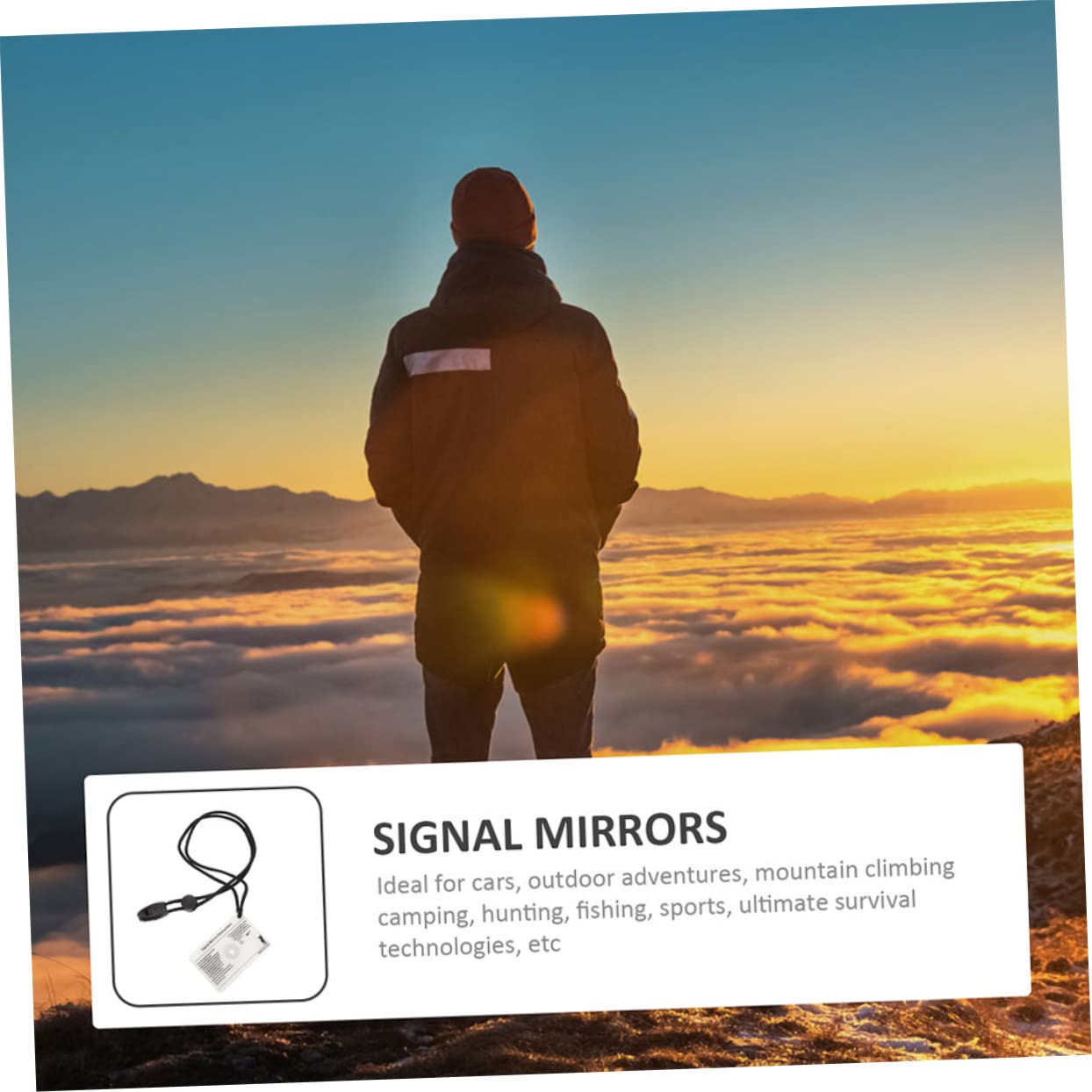 YARNOW 6pièces Miroir De Signalisation Urgence Miroir De Survie Camping pour Randonnée Et Activités Extérieures