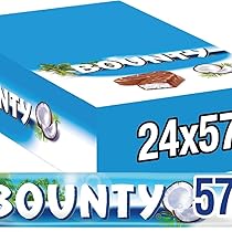 Bounty Barrette di Cioccolato Ripiene al Cocco e Coperta da Cioccolato al Latte – Pacco da 24 pezzi x 57 g, Idee Regalo Natale, Nuova versione