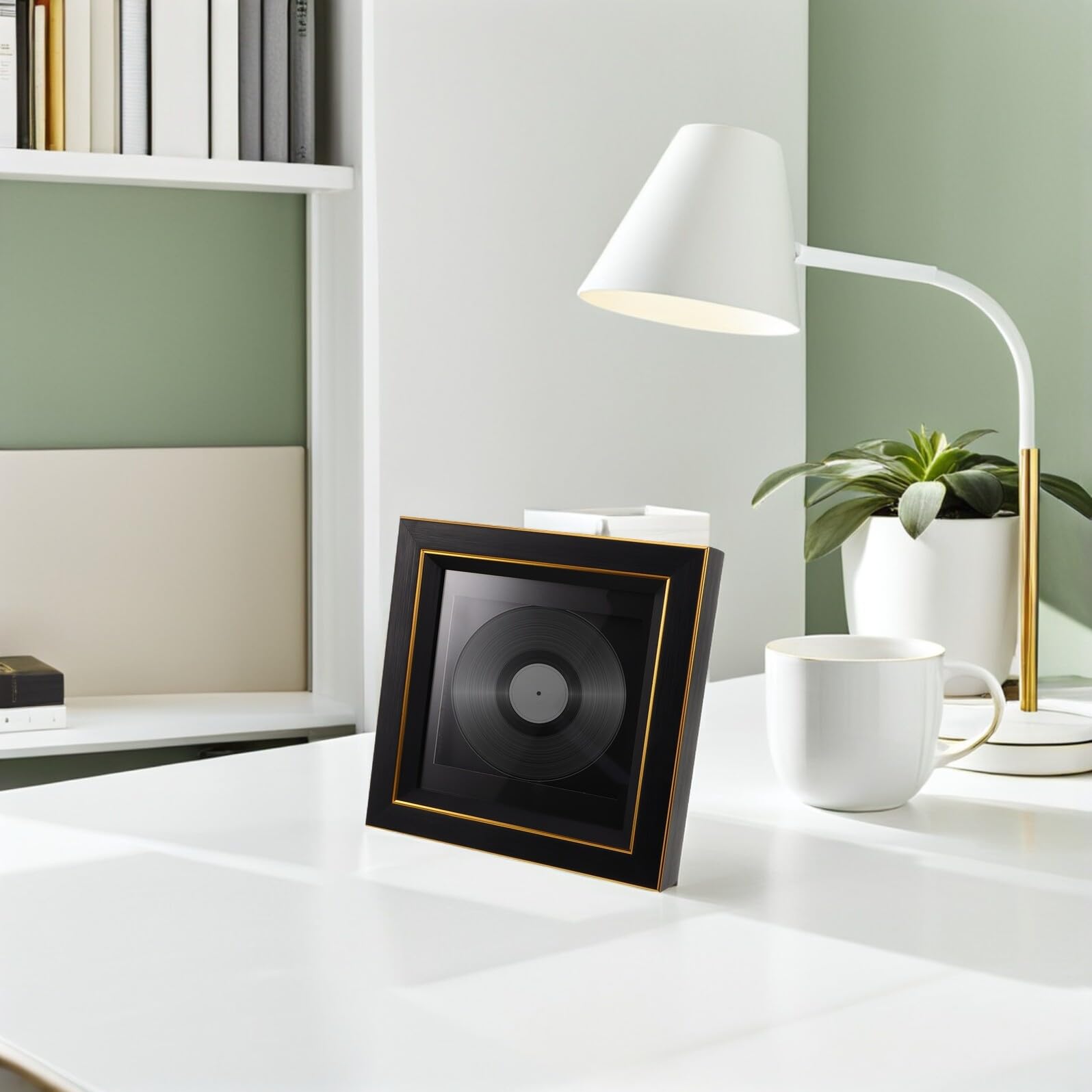 Beavorty Marco de Exhibición para CD Individual, Soporte para Pared y Mesa, Marco Transparente para Álbum de Música, Compatible Discos de Vinilo y Carátulas, Decoración para Hogar