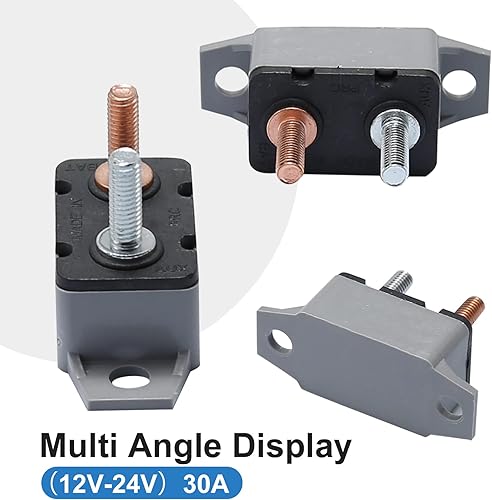 Miniatura 9 de UOIENRT Disyuntor de reinicio automático de 4 piezas DC 12 V - 24 V con perno prisionero de cubierta para automóvil y más (50 A)