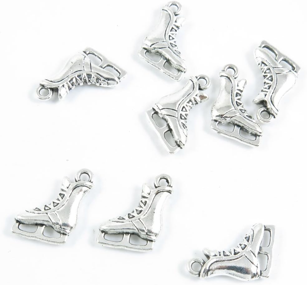 280 Pieces Antique Silver Jewelry Making Supply Charms Findings H0SK0 Ice Skate Shoes