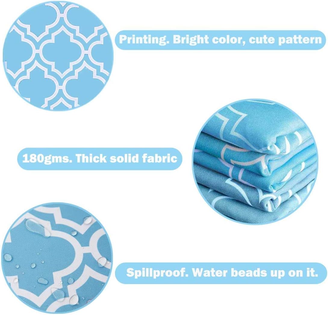 Eternal Beauty 132x178cm Recatngle Blue Plaid Indoor Outdoor Waterproof Tablecloth with Umbrella Hole and Zipper for Patio Garden Party and BBQ (52x70 Inch) - Image 4