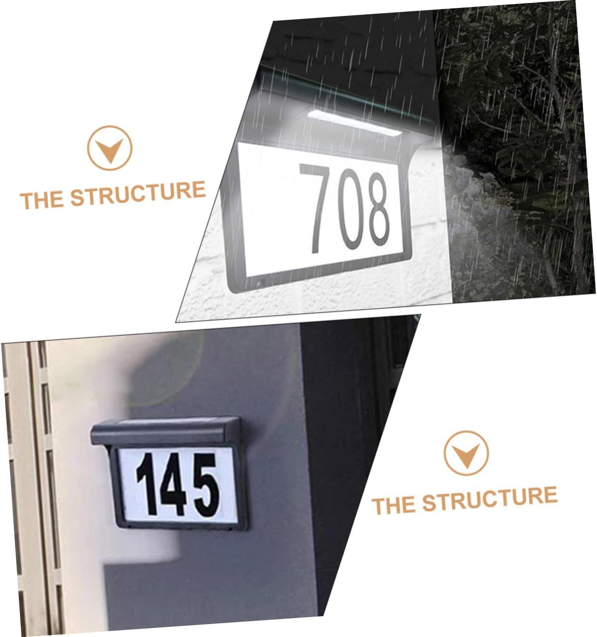 Homoyoyo Solar Powered Doorplate Lamp Led Outdoor Lighting of House Numbers for Dark Easy to Install