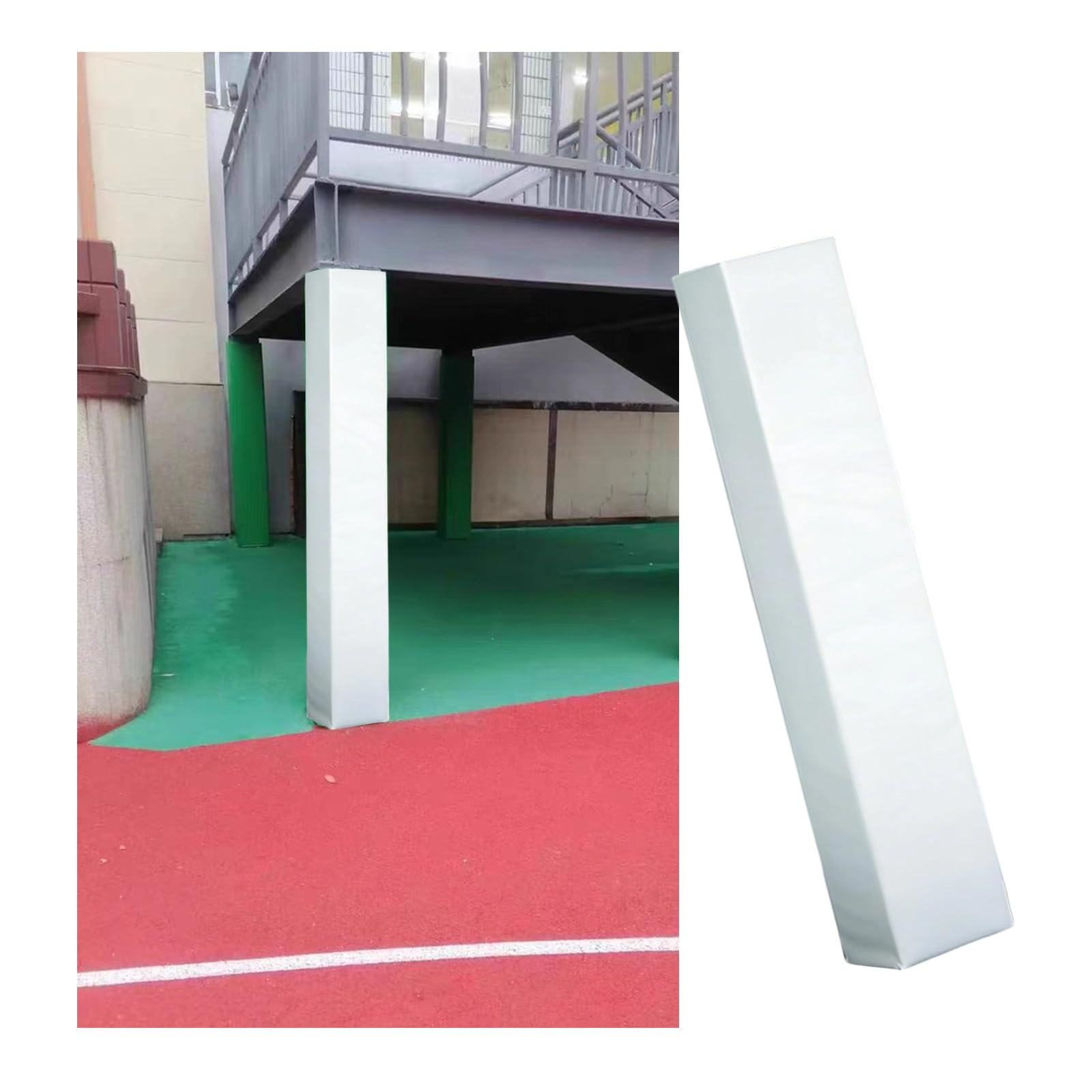 Almohadilla envolvente para bastón de baloncesto de 6 pies, almohadilla de choque al aire libre con cierre de gancho/bucle, barrera de protección para poste de gimnasio, garaje, sótano