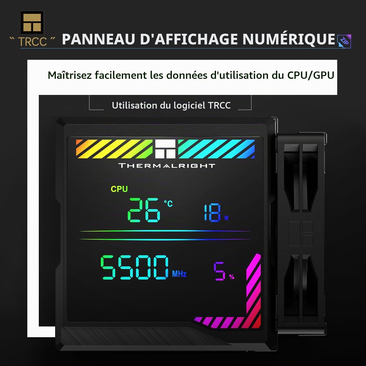 TR-Thermalright Peerless Assassin 140 Digital Black Refroidisseur de CPU, 6 Caloducs,Double Ventilateur-1850 tr/min, Cache Supérieur Magnétique avec Affichage Numérique, AM5 et Intel LGA1851/1700