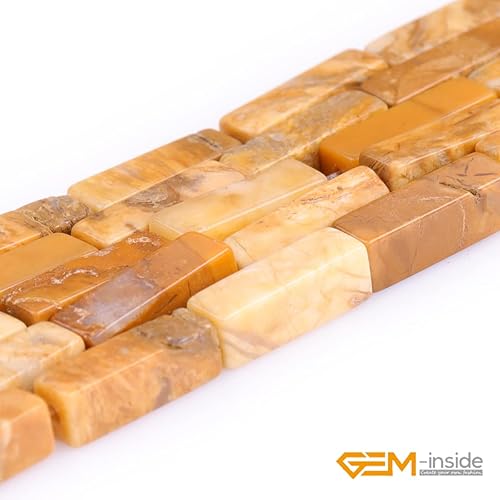 Miniatura 10 de GEM-Inside - Tubo cuadrado rectangular de 0.157 x 0.512in de color azul natural con forma de ágata loca de encaje azul natural, cubo de columna