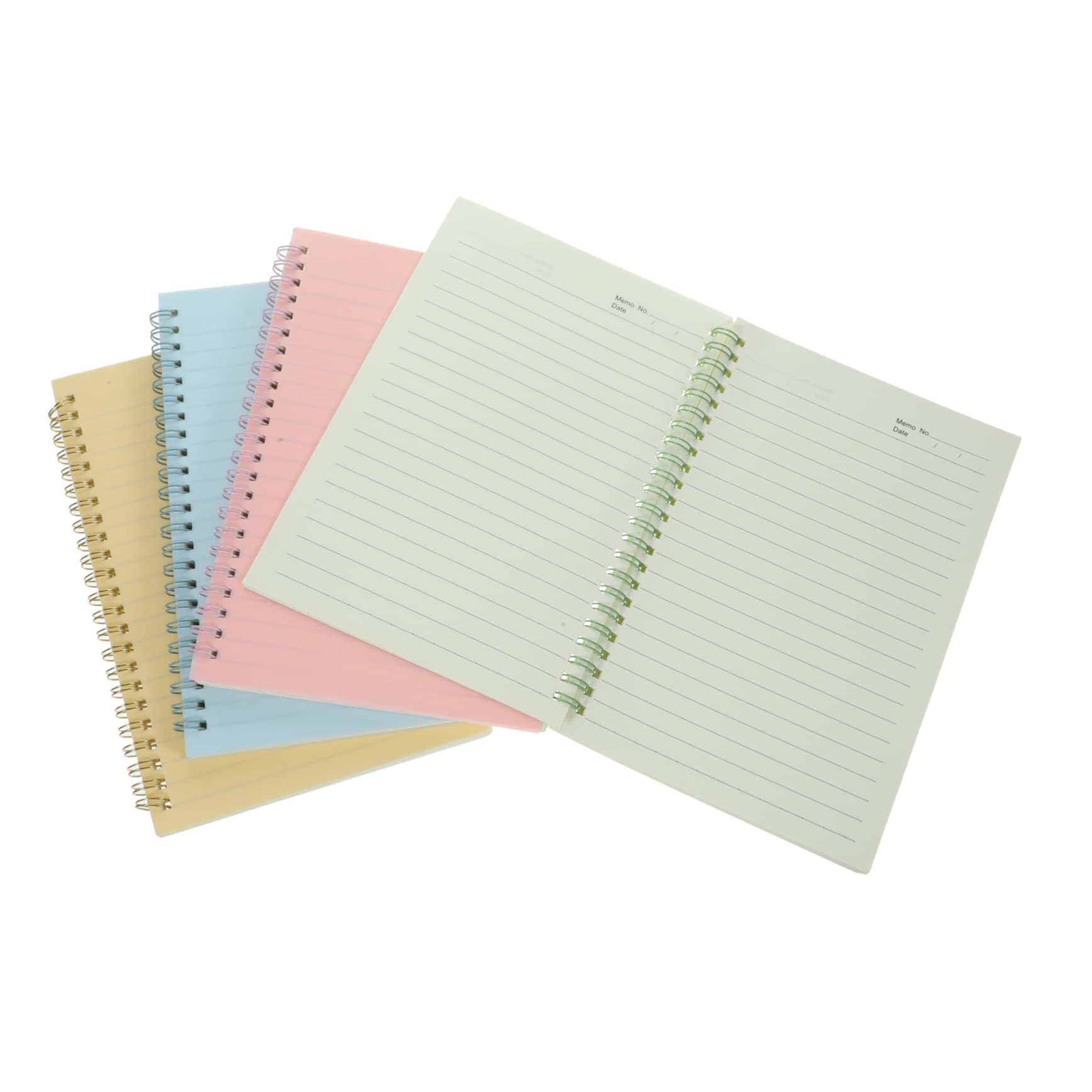 Quaderno Spiralato A5 4pezzi Carta Spessa e Design Classico Minimalista, Previene Problemi di Ombreggiatura, per Studenti e Insegnanti