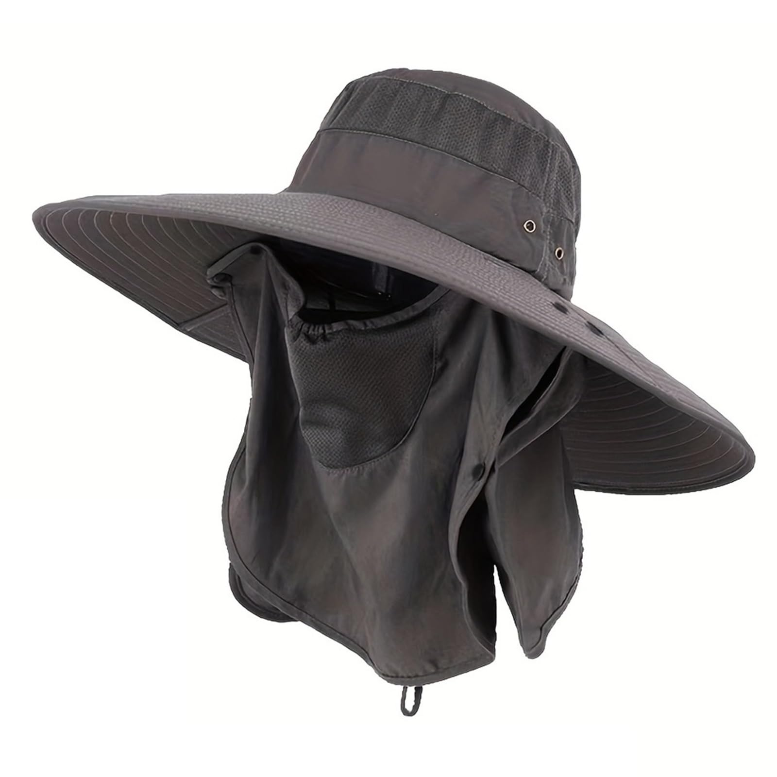 Sombrero De Protección Solar Verano con Mangas Máscara Desmontables, A&RM For Cuello Y Cara Completa, Transpirable, Portátil For Exteriores