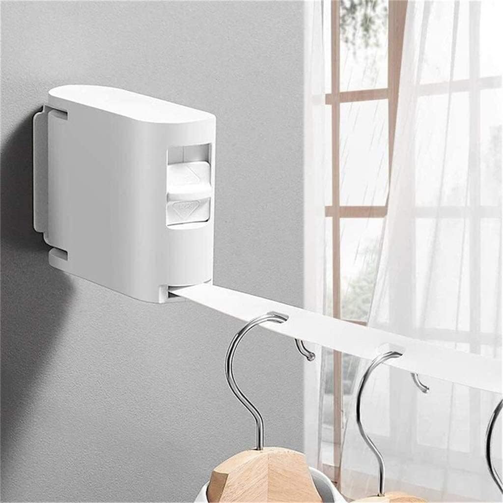 Nvisible Clothesline with Hanger Hole Retractable Clothesline Rope Drying Rack Balcony Clothes Line No Drilling Rack