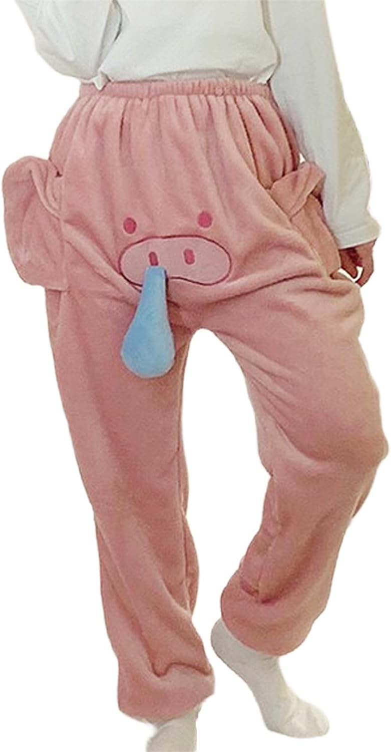 Matching Pajamas for Couples Funny Cartoon Elephant Soft Pajama Pants for Men Women Family Casual Sleepwear