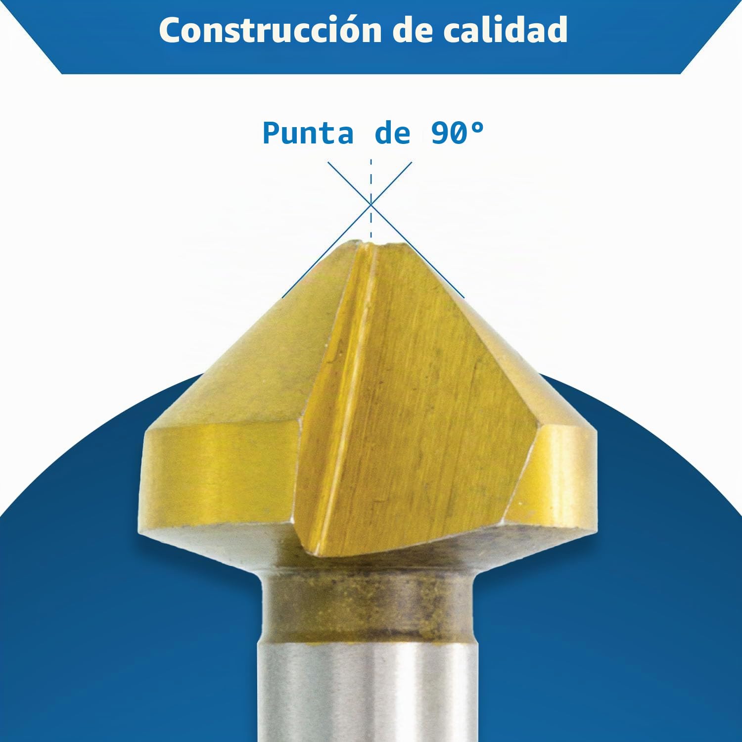 TJR® Juego de brocas avellanadoras 90° 6,3-20,5 mm HSS con revestimiento TiN – Juego de brocas avellanadoras cónicas, brocas avellanadoras, brocas avellanadoras para madera y metal, brocas