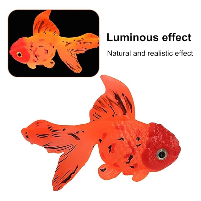 Foto 6 de 8 de DONGKER Pez artificial, silicón flotante Goldfish brillante pez tropical falso para pecera flotante ornamento