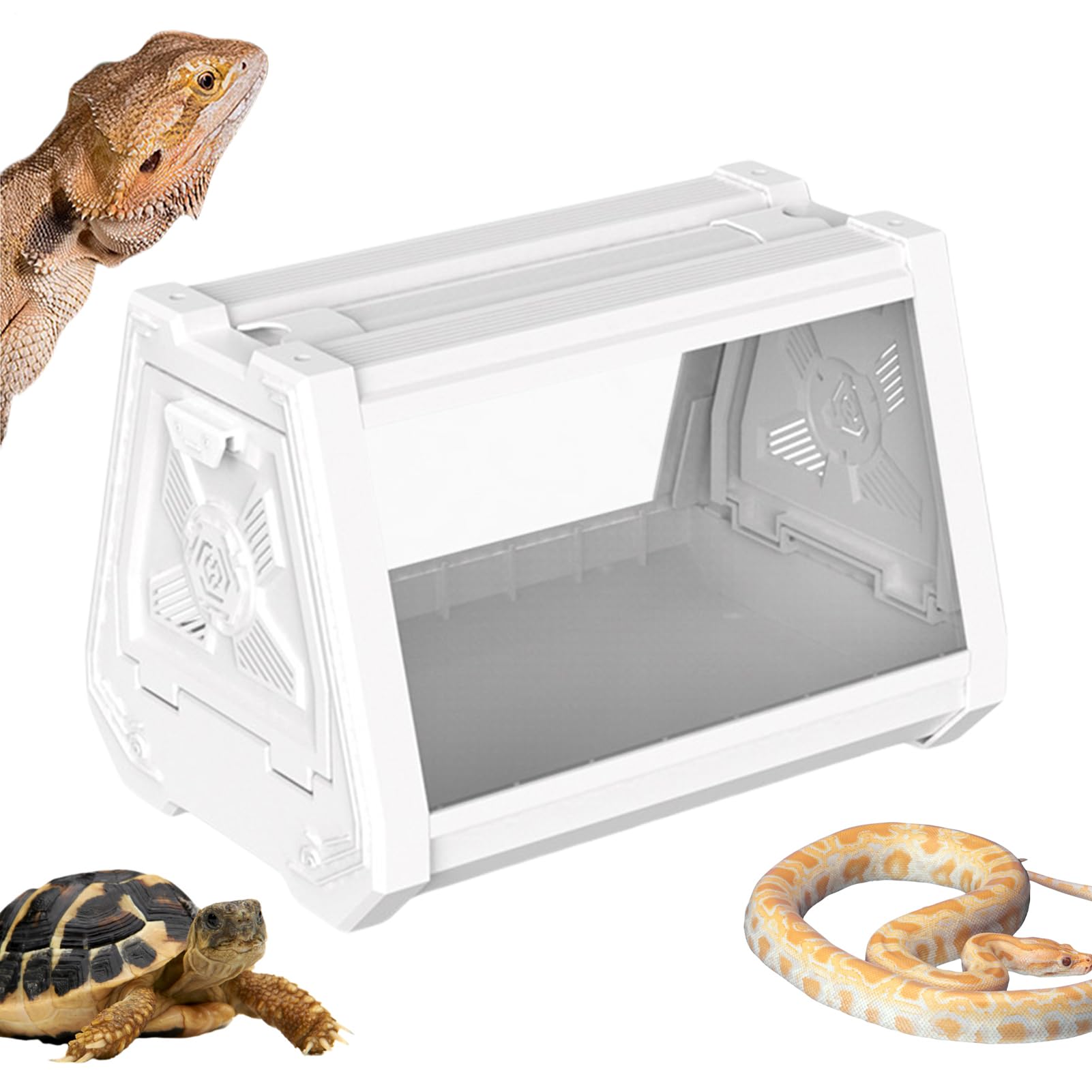 Terrarium dla gadów, terrarium gadów Wielofunkcyjny zbiornik Terrarium dla | Rozszerza pole widzenia, trapezoidalny design, siedlisko gadów dla kraba pustelnika, węże, rogate żaby