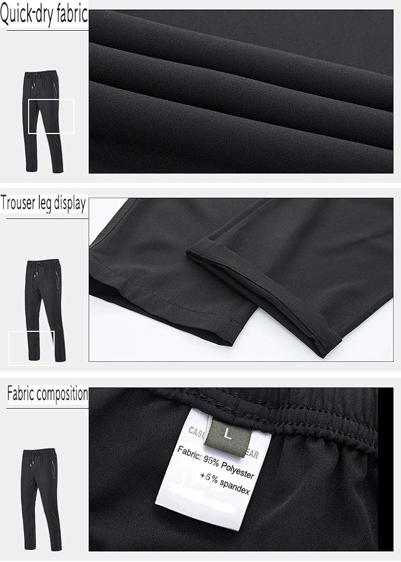 Rdruko Men's Jogger Casual Pants Lightweight Breathable Quick Dry Hiking Running Outdoor Sports Pants: Clothing