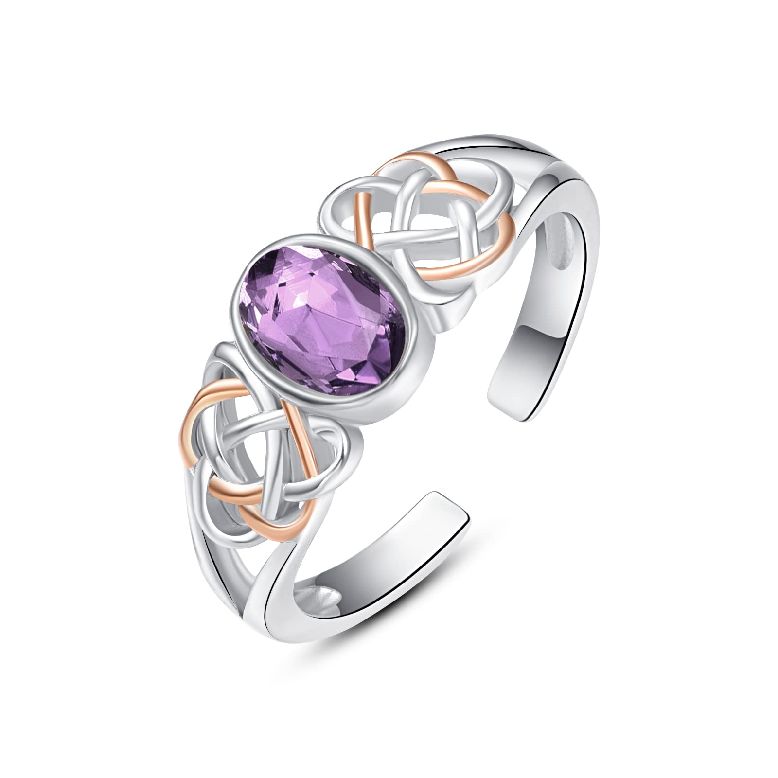 PRAYMOS Valentinstags geschenk 925 Silber Mondstein Ring für