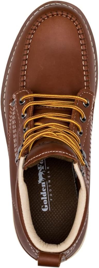 Golden Fox Work Boots 6" Men's Moc Toe Wedge Comfortable Boot for Construction - Image 4