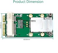 Vista 4 de HLT Adaptador Mini PCI-E con ranura para tarjeta SIM