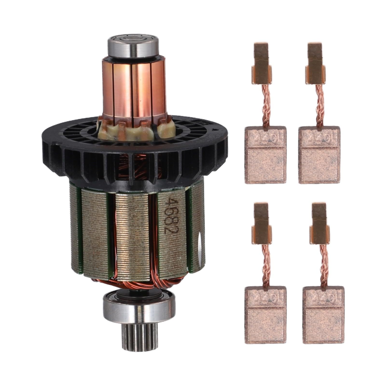 Motoranker Rotor 619380-9 619583-5 mit 194427-5 CB-440 Kohlebürste 13x13x10mm kompatibel mit Makita DDF482 DHP482 DHP482RAE DHP482Z DDF482RME DHP482RME DDF482RFE Bohrschrauber 5 St
