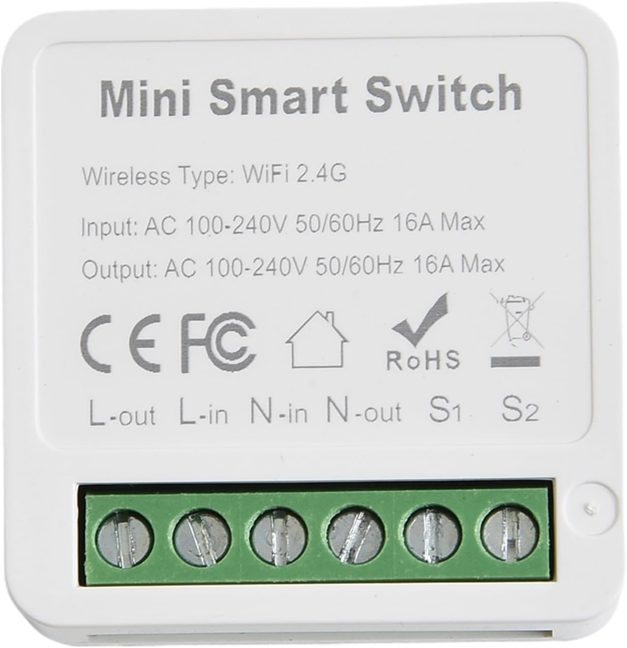 Besttoolifes for mini WiFi Smart Light Switch DIY Breaker Module, WiFi Smart Relay Switch Controlled By For Tuya App, Support 1 Way Or 2 Way 100V-240V 16A