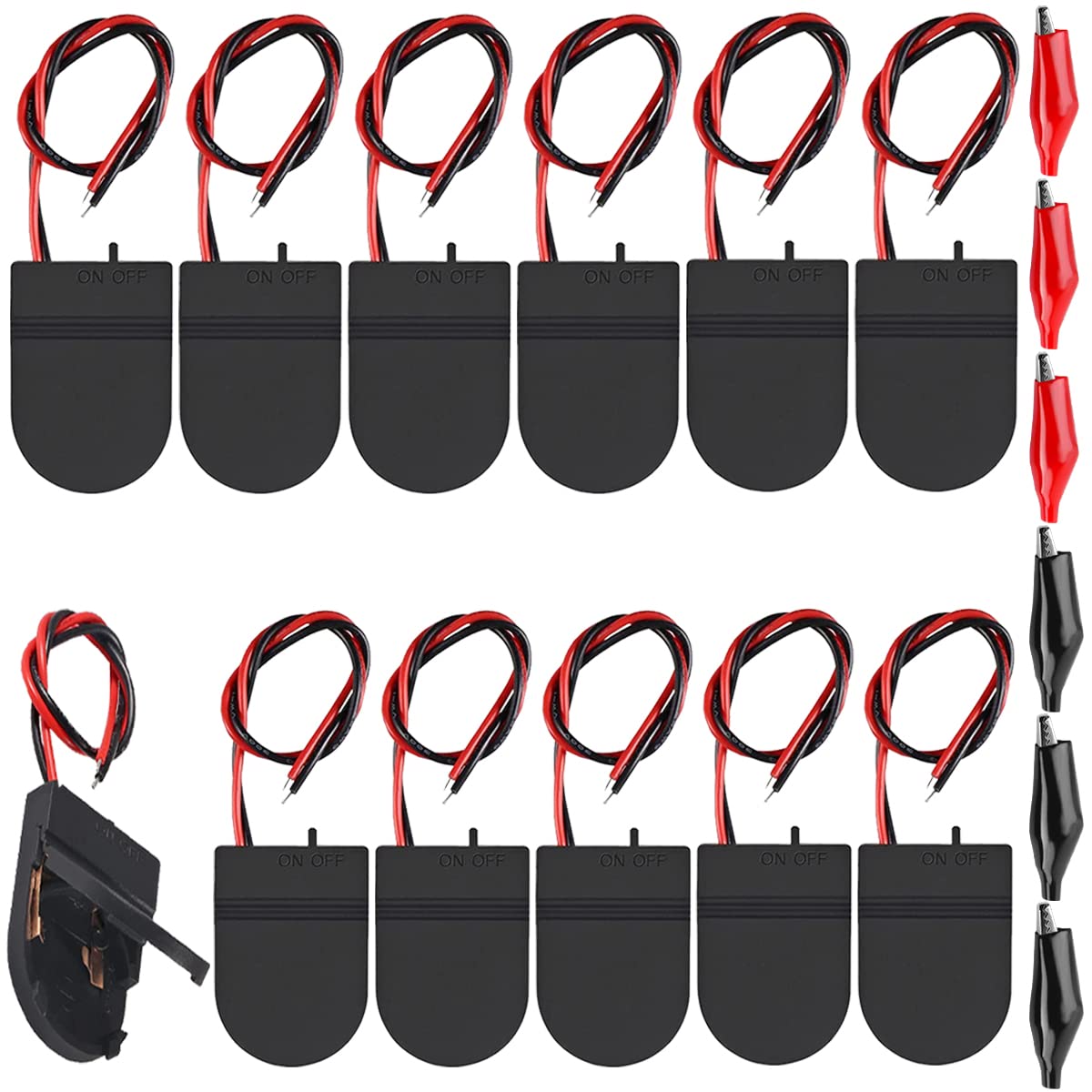 MKBKLLJY 12Pcs CR2032 1 X 3V Battery Holder Battery Storage Boxes Cover