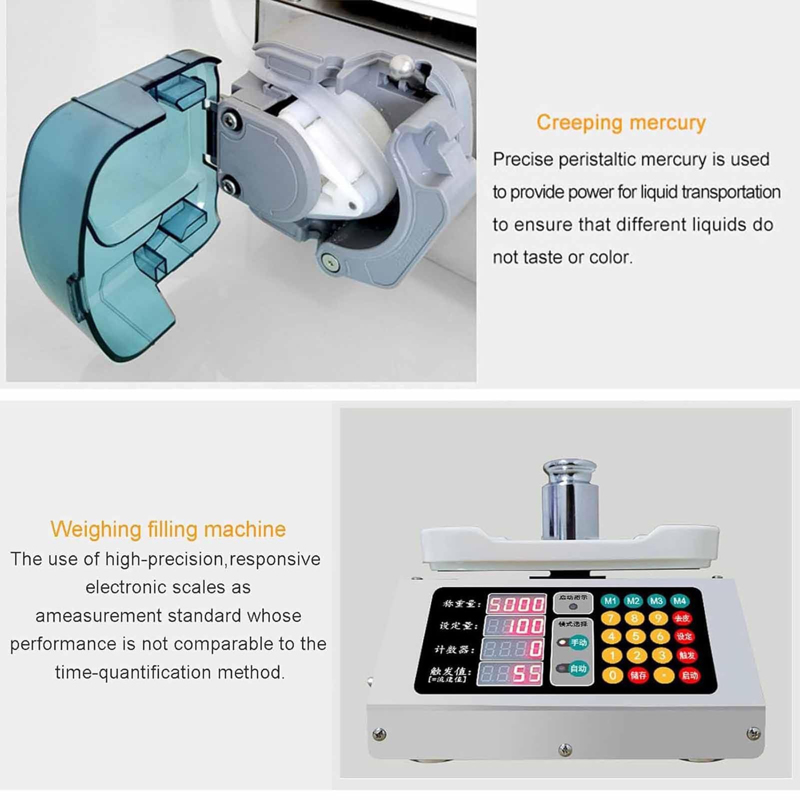 SenhE Máquina de llenado Automática de líquidos, Máquina llenadora de Botellas de Miel, Máquina llenadora de Pasta Máquina llenadora de Champú, para Cosméticos, Medicamentos y Bebidas
