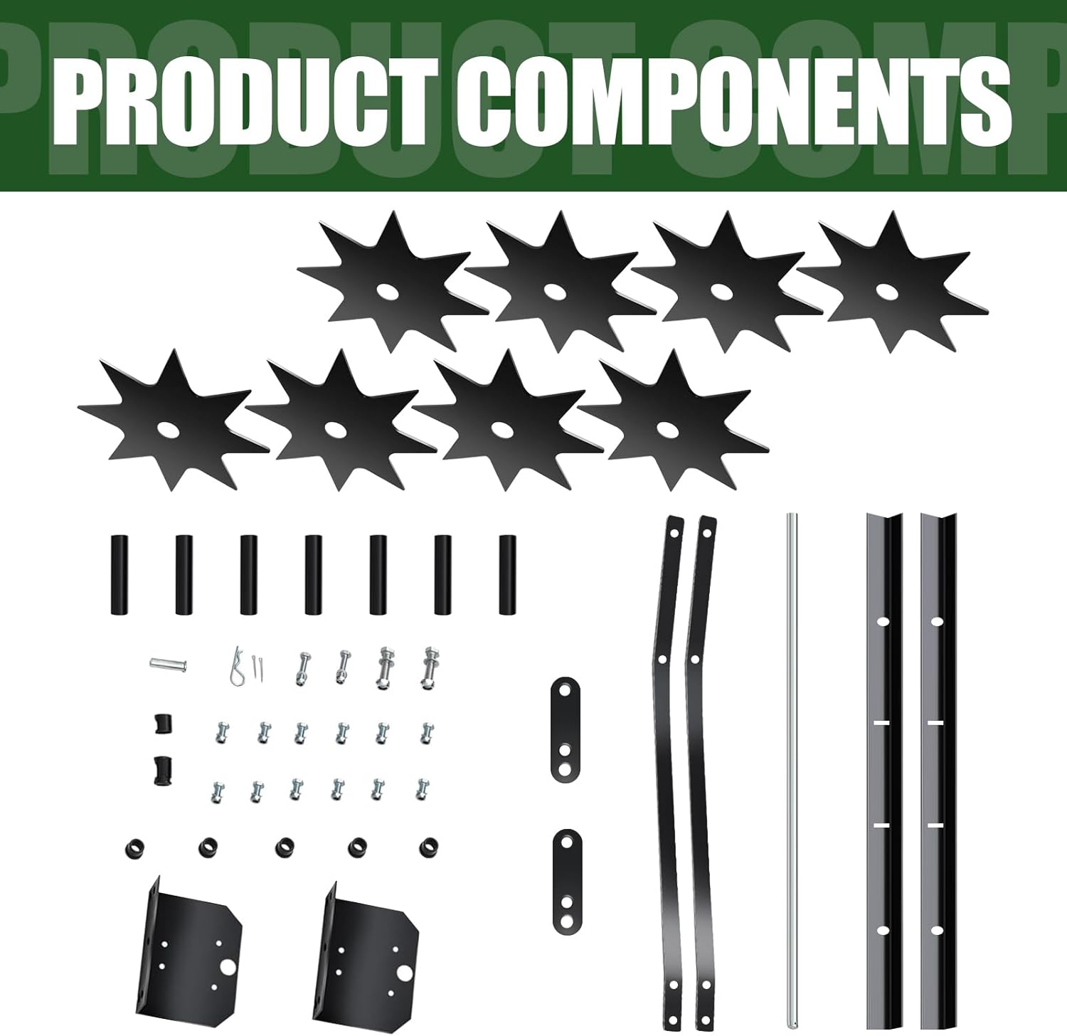 Tow Behind Spike Aerator, 32 Inch Tow Behind Lawn Aerator with 8 Galvanized Steel Spike Tines, Anti-Corrosion Lawn Aerator Tool with Extra-Wide Tow Bar for Lawn, Yard, Garden, Park and Farm