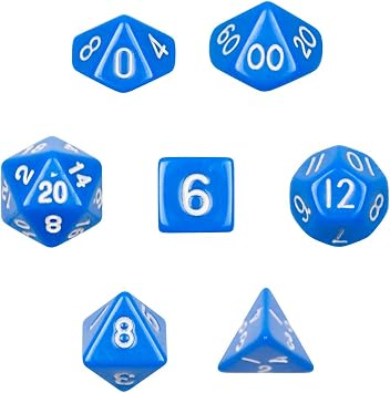 Wiz Dice Series I Set of 7 Opaque Polyhedral Dice in Velvet Pouch