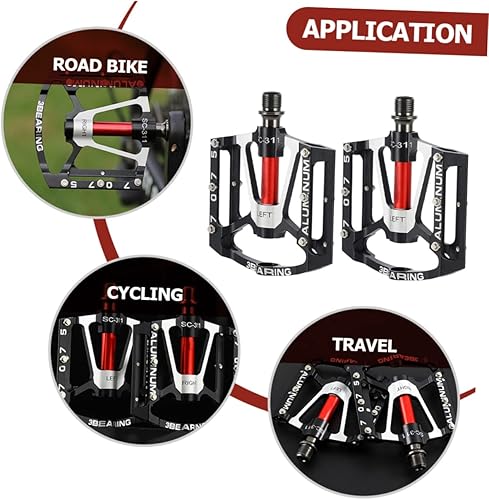 Miniatura 7 de BESPORTBLE 2 Pairs Bicycle Pedal Cleats Pedal Bike Clips Pedals Race Cars Bearings Mountain Bike Platform Cycling