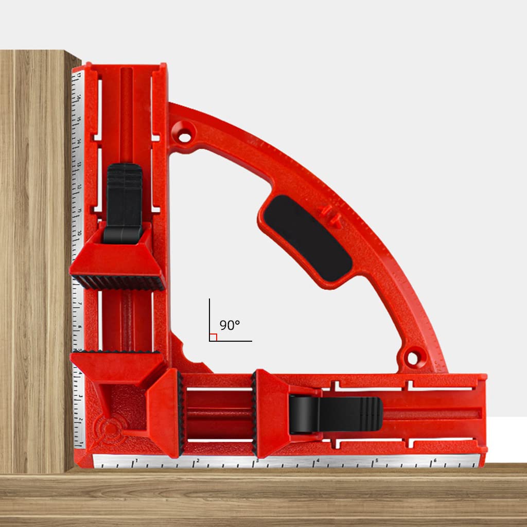 Woedpez 90-Degree Corner Clamp - Adjustable, Quick-Release, Red, Metal, Great Tool Gift for Dad, Father, Mother, DIY, Handyman, Picture Frame