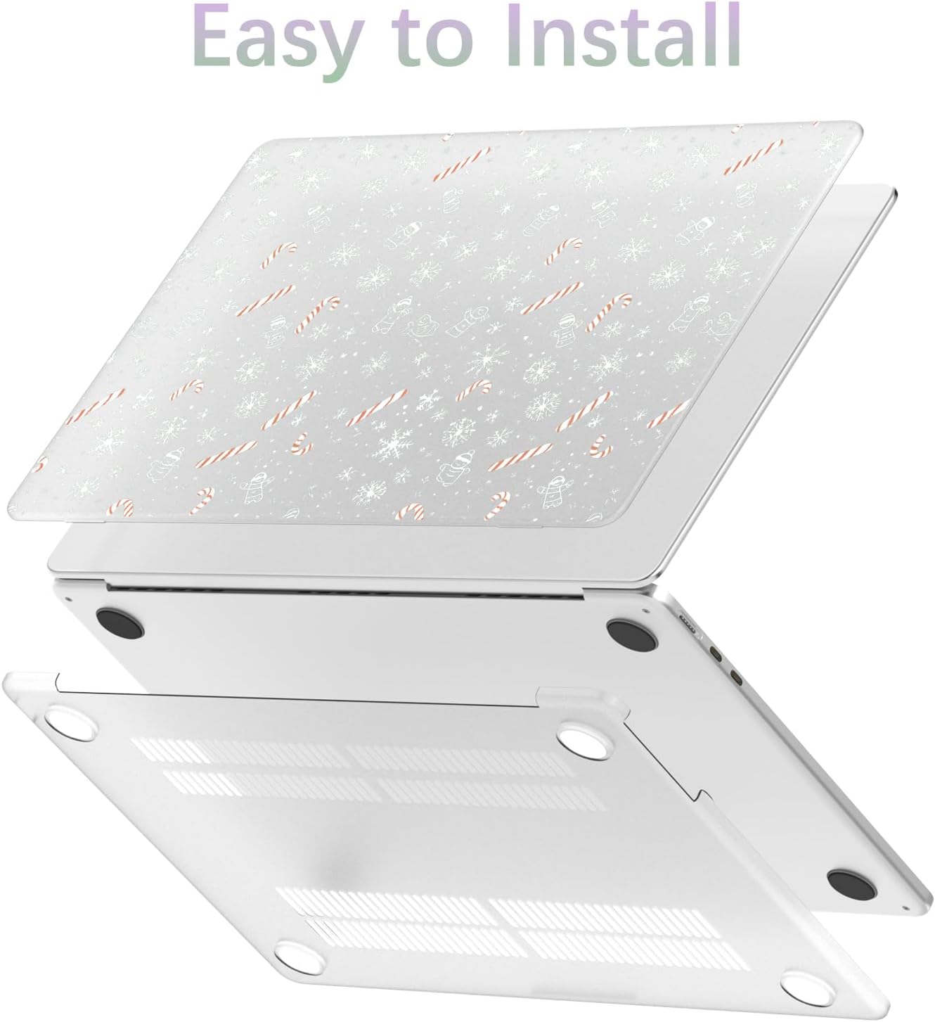 Compatible with MacBook Air 15 inch Case M5 M4 M3 M2 2026-2023 Release A3448 A3241 A3114 A2941, Cute Christmas Snowflake Protective Hard Shell Matte Cover for Mac Air 15.3 inch