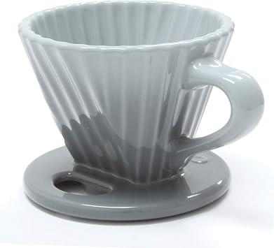 Chantal "Lotus ceramic pour over coffee dripper, 8 ounces Ombre Fade Grey