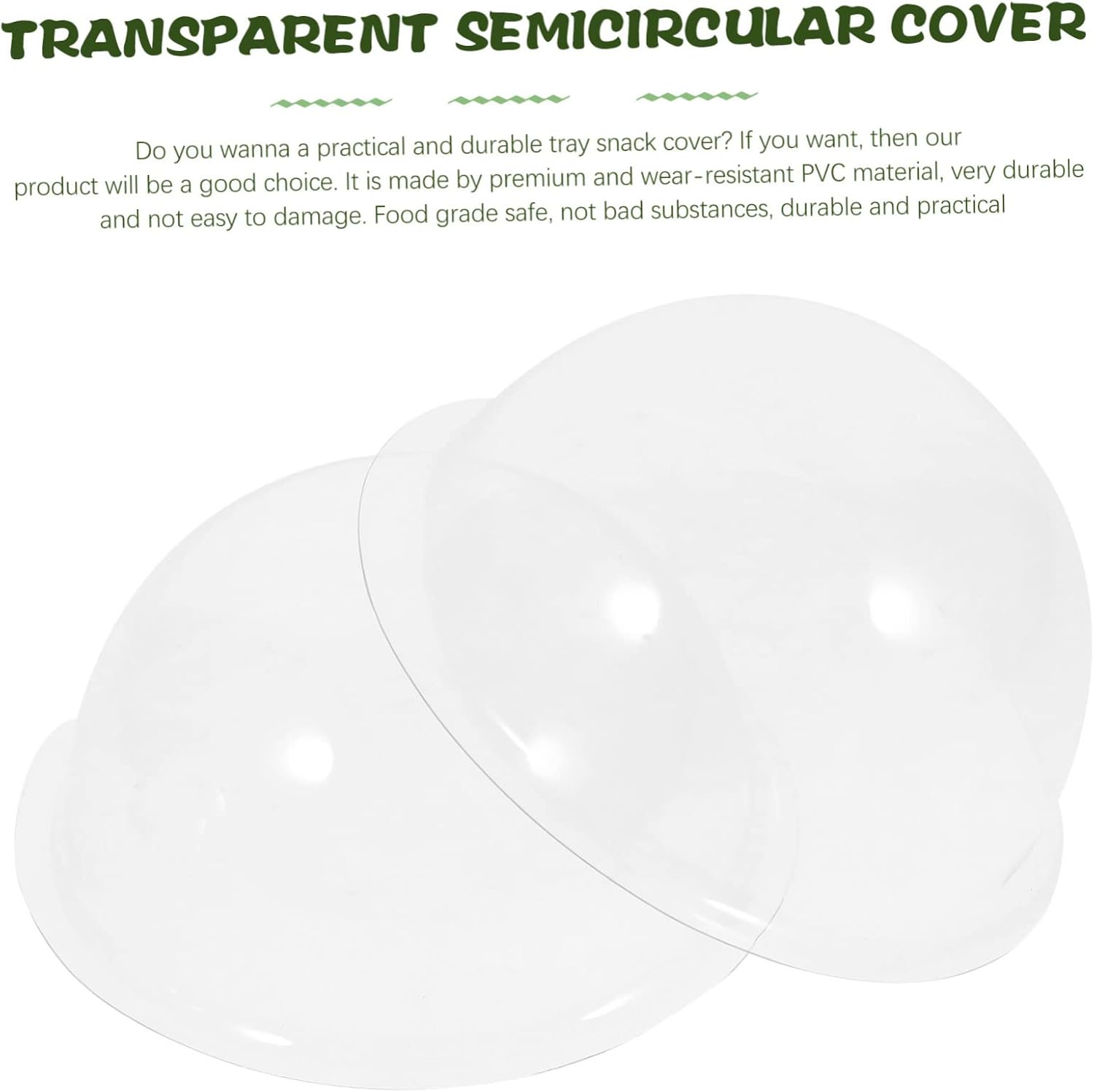 20-pack Transparent Pvc Food Cover 4.72 X 4.72 X 1.96 in Semicircle Tray Cover for Snack Protection Reusable Diy Materials Serving Dish Covers for Party and Outdoor Use