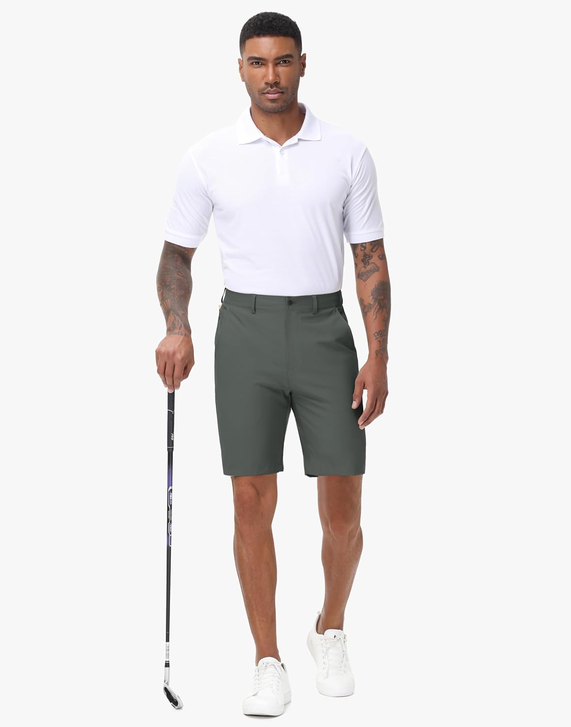 JWM Men's Golf Shorts 8" 11" Stretch Lightweight Hybrid Casual Dress Work Long Short with Zipper Pocket Flat Front Quick Dry - Image 6