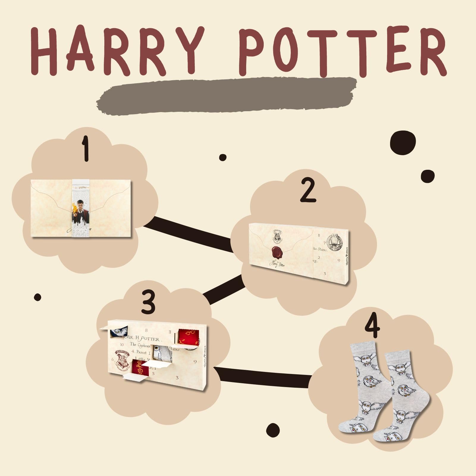 Wizarding World Harry Potter Calcetines Hombre Regalos Originales Para Mujer 6 Pares 2 Tamaños
