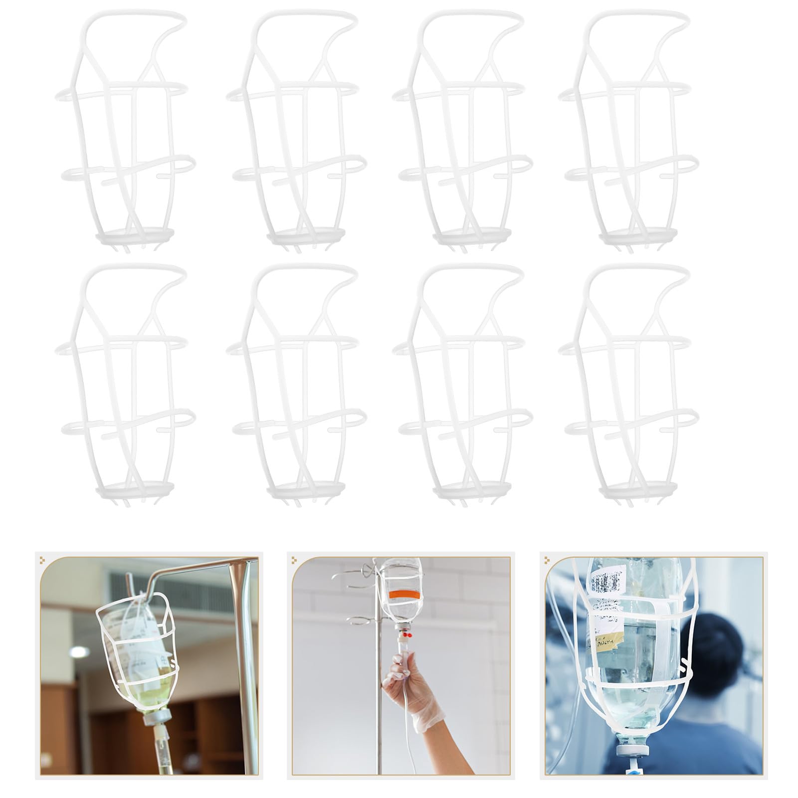 20 Pezzi Copertura per Bottiglia di Infusione in Plastica Bianco da 500ml, Rete Protettiva Versatile per Flacone Salino, Accessorio Sicuro per Cliniche e Strutture Mediche