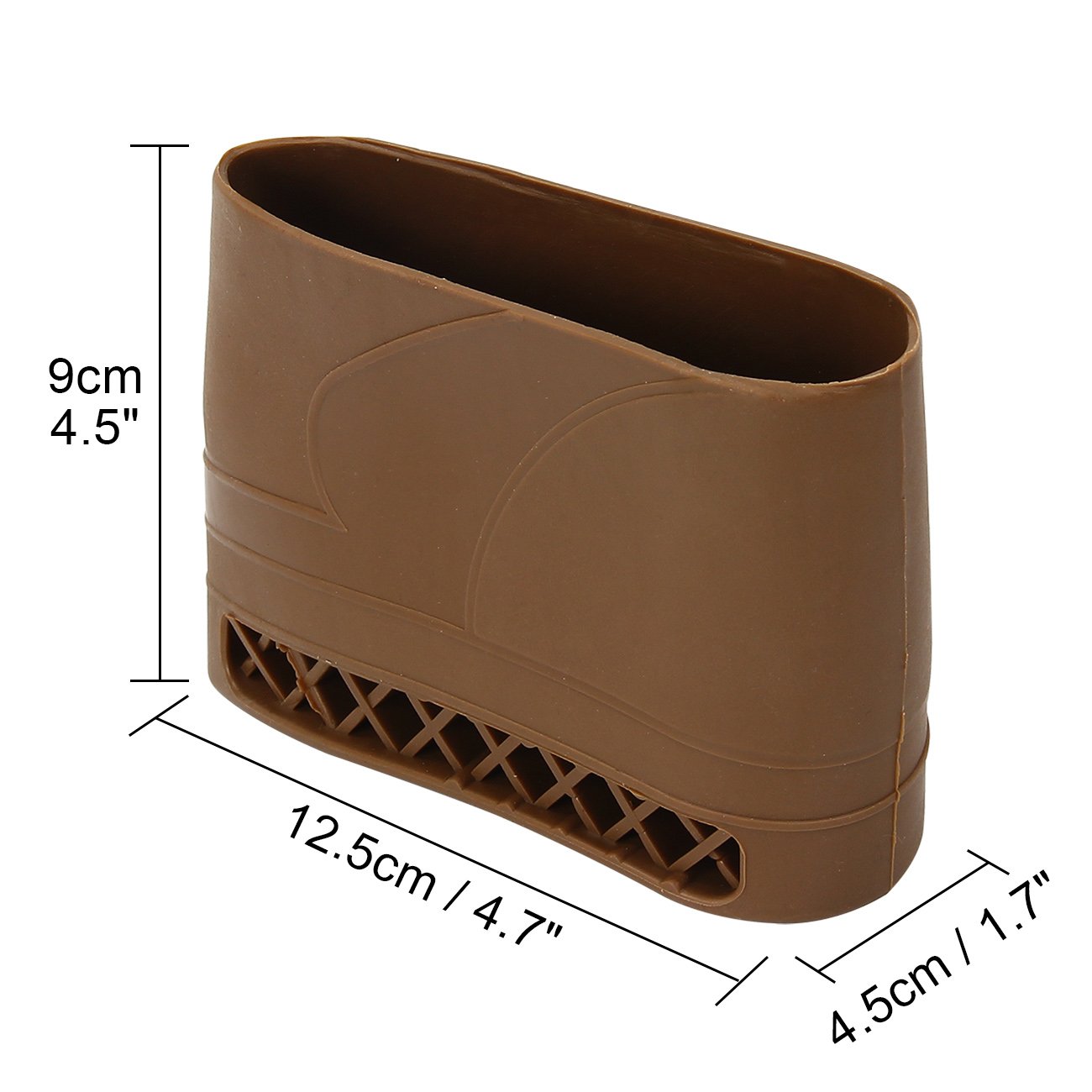 Ammortizzatore in gomma per fucile, calciolo in gomma, prolunga per fusto di fucile, 12,5 x 3 x 8 cm, marrone/nero, Nero