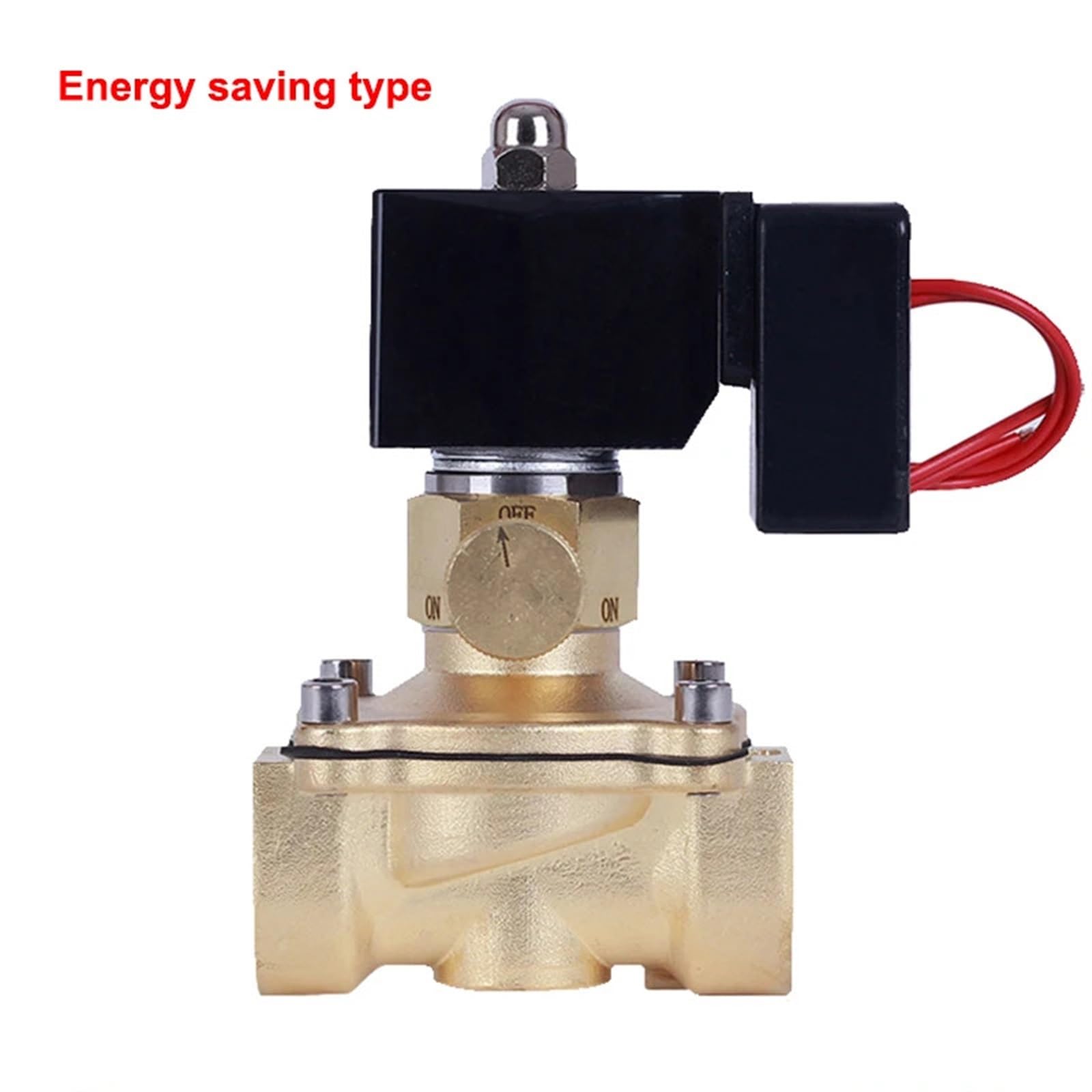 Mosiężny elektryczny zawór elektromagnetyczny DN15-50 z ręcznym przełącznikiem awaryjnym, AC 220 V, DC 24, do wody, oleju i powietrza, oszczędność energii (typ G-AC220V-ORDINARY, DN32)
