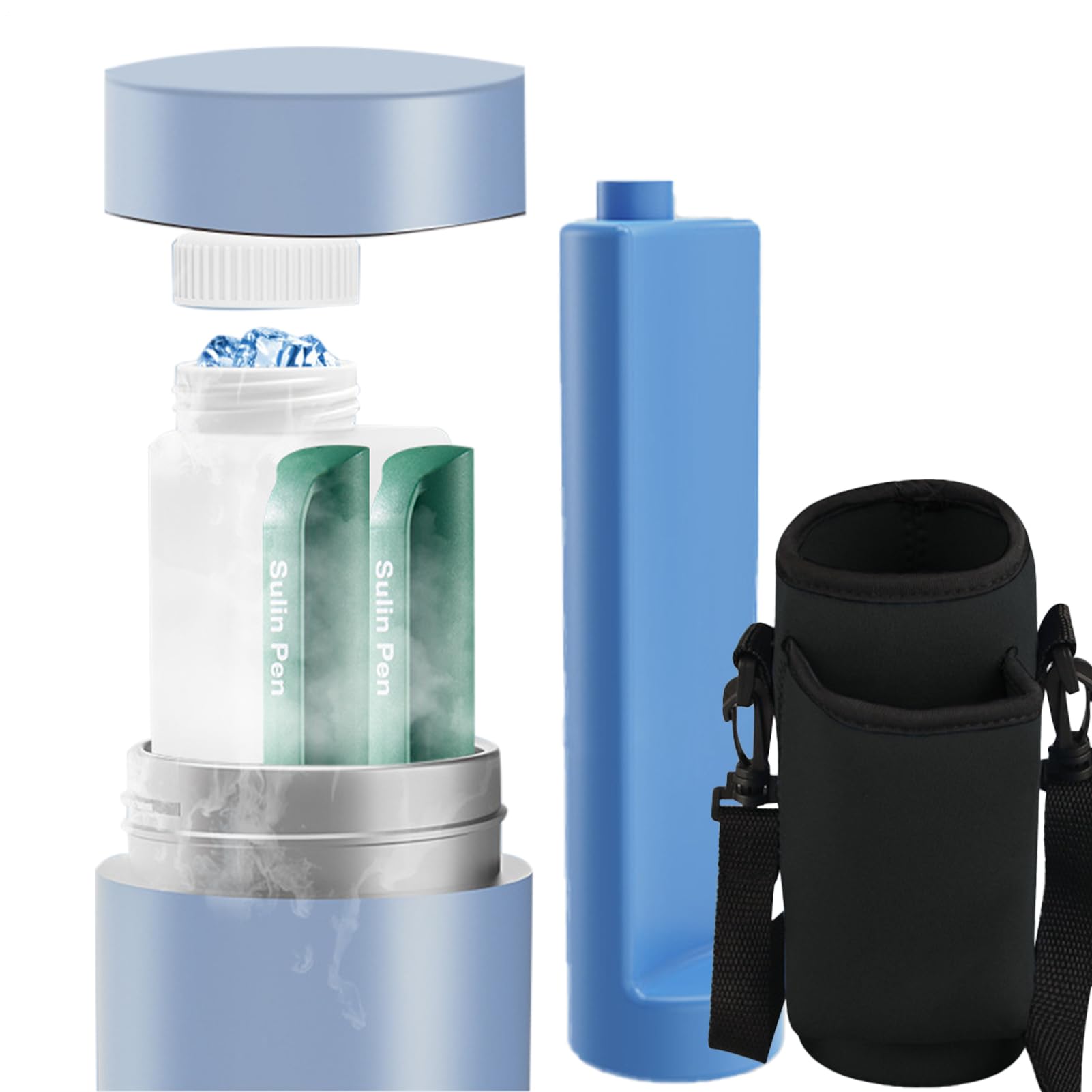 Borsa termica da viaggio per diabetici, borsa termica da viaggio | contenitore per medicinali, contenitore portatile per iniezioni per diabetici, kit per penne per diabetici, controllo della