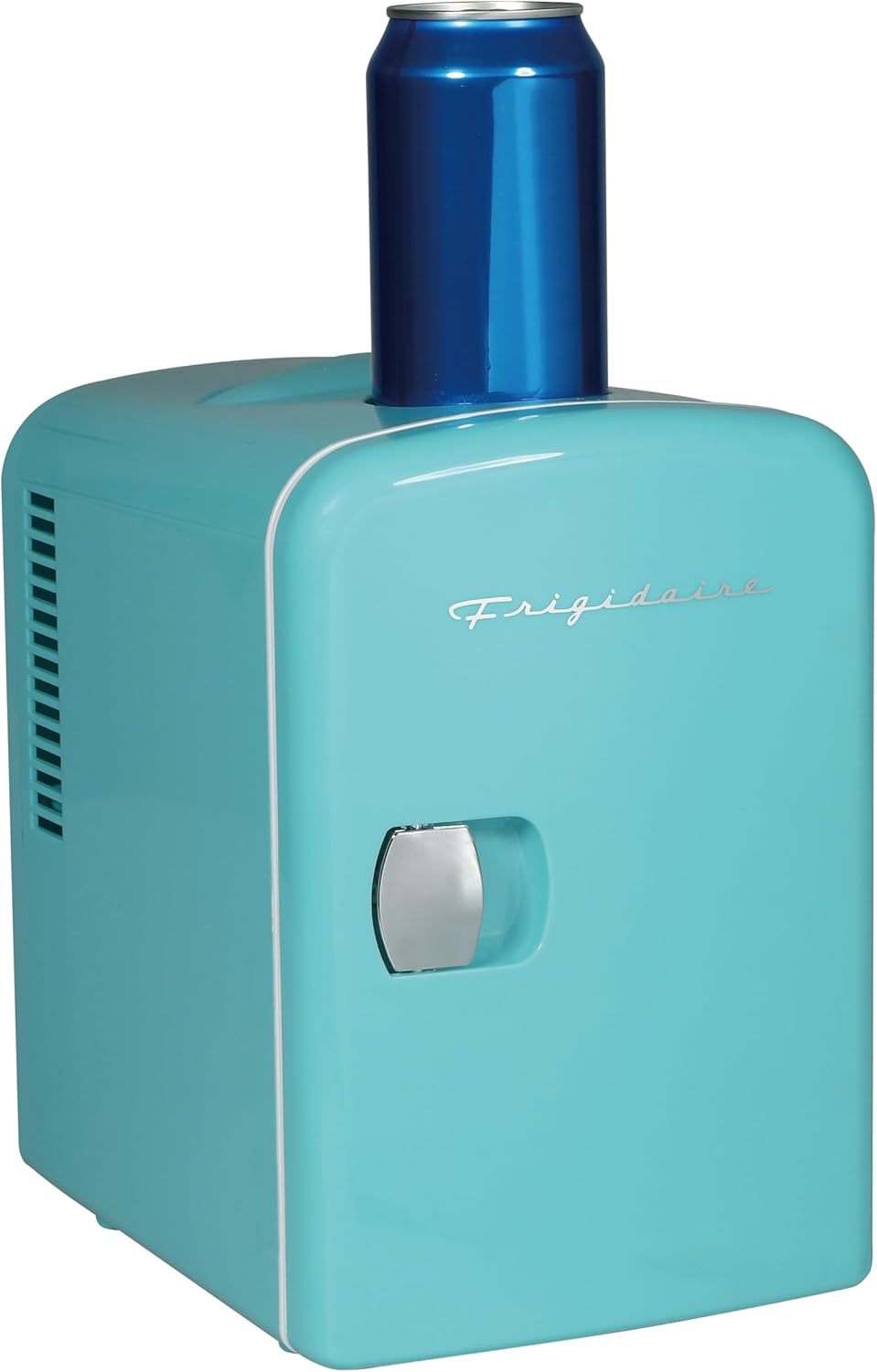 Frigidaire Mini Portable Compact Personal Cooler Fridge, 4 Liter Capacity Chills Six 12 oz Cans, 100% Freon-Free & Eco Friendly, Includes Plugs for Home Outlet – Blue