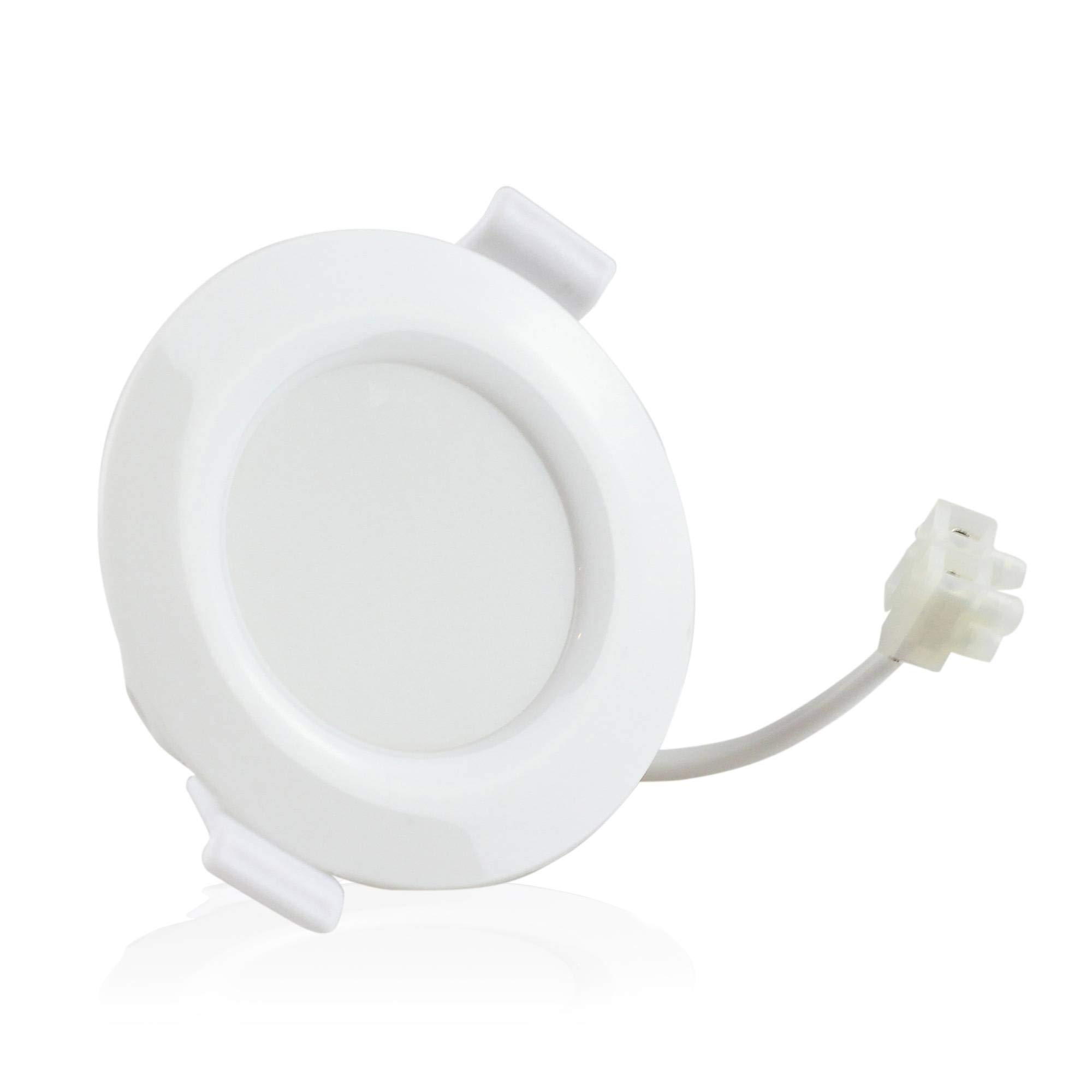 Juego de 10 focos LED empotrables superplanos, 6 W, luz blanca fría, regulable, 230 V, también adecuado para baño, exteriores, IP44 – 450 lúmenes, blanco, redondo, de plástico y transformador