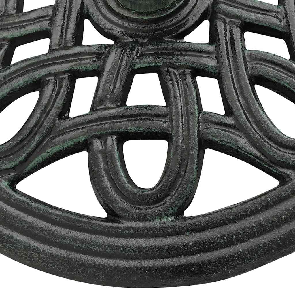 vidaXL 19.4lb Round Umbrella Base for Outdoor, Deck, Patio Parasol Base for 1.4"/1.5"/1.9" Pole Sizes, Heavy-Duty Cast Iron, Classic Design, Ø15.7"x12.6" Black and Green