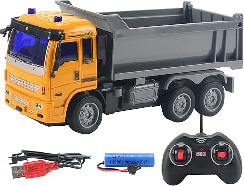 BZMRSDE Camión grúa, camión de cemento Rc eléctrico de 4 canales Rc juego de coche mini camión de ingeniería multifuncional de simulación para niños