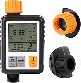 Temporizador automático de torneira de água, temporizador de irrigação de jardim, controlador de irrigação, bomba de água, temporizador de mangueira com tela grande para varanda e estufa