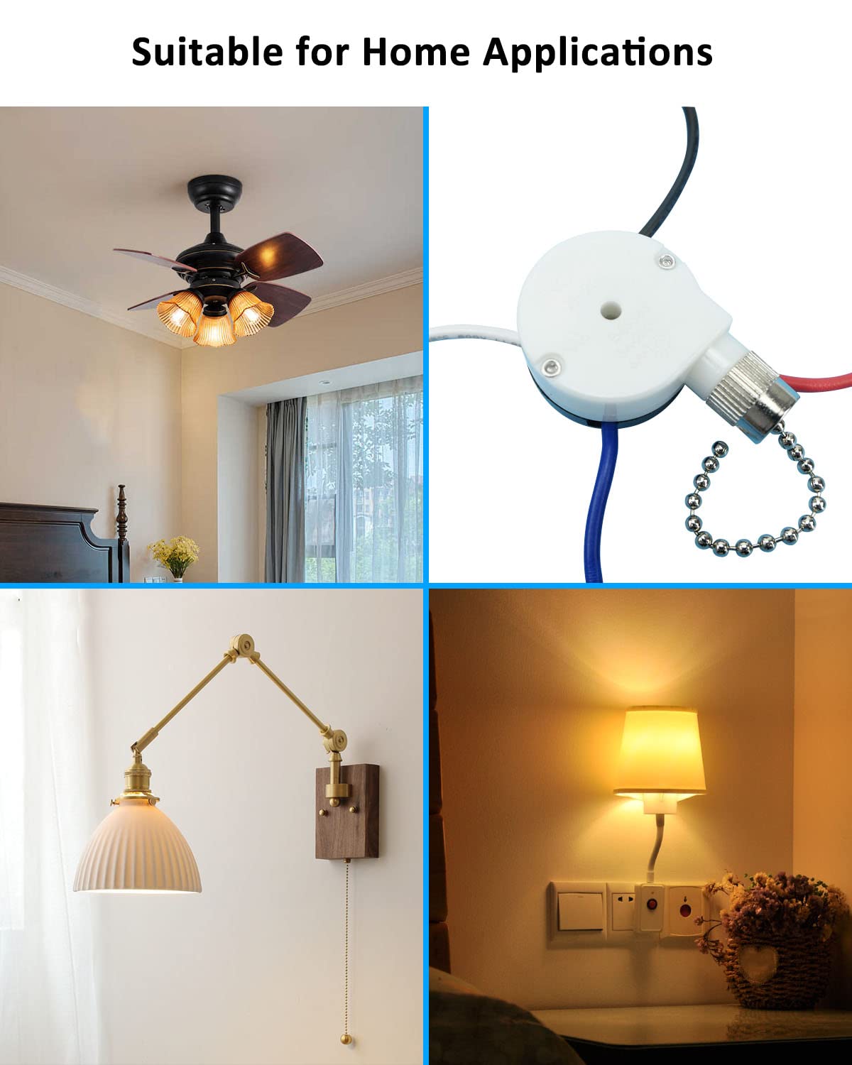 ◆S.です◆ Ceiling Fan Switch ZE-208D, 3 Speed 8 Wire Ceiling Fan