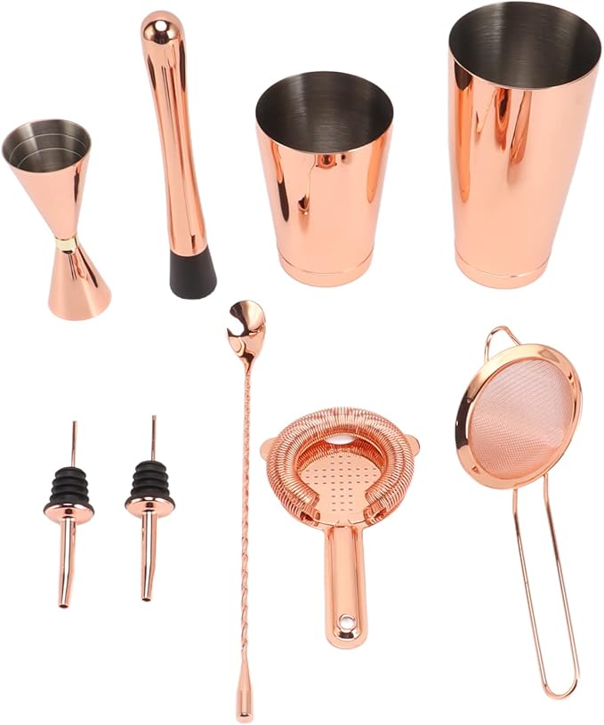 Kit Profesional de Bartender, Coctelera Boston Acero Inoxidable, Set 9 Piezas miniatura 2