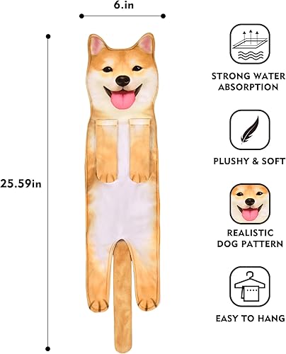 Miniatura 7 de AGRIMONY Shiba Inu Dog - Divertidas toallas de mano para cocina y baño, regalos para mujeres, perros, papá, regalos para hombres, Día de la Madre,