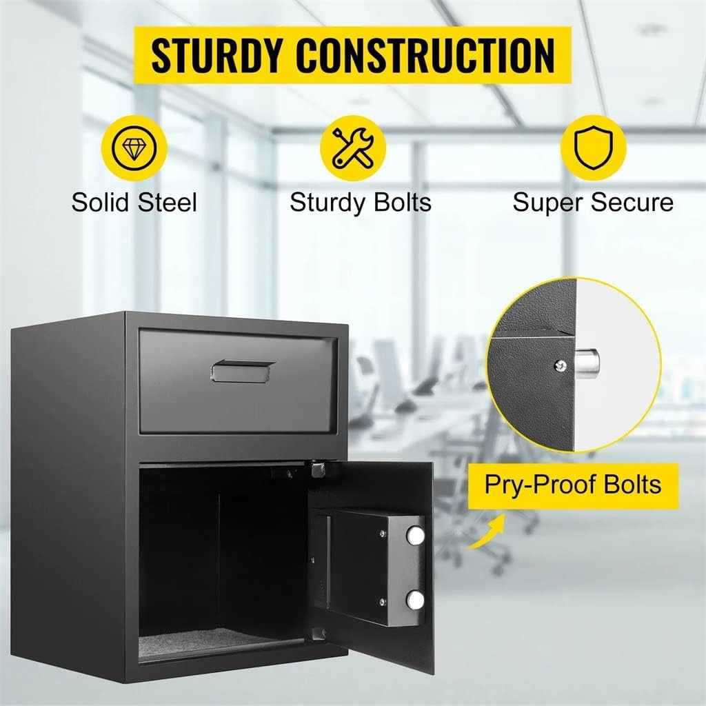 Electronic Safe Deposit Box With Drop Slot Secret Hidden Piggy Bank Security Digital Access Two Keys