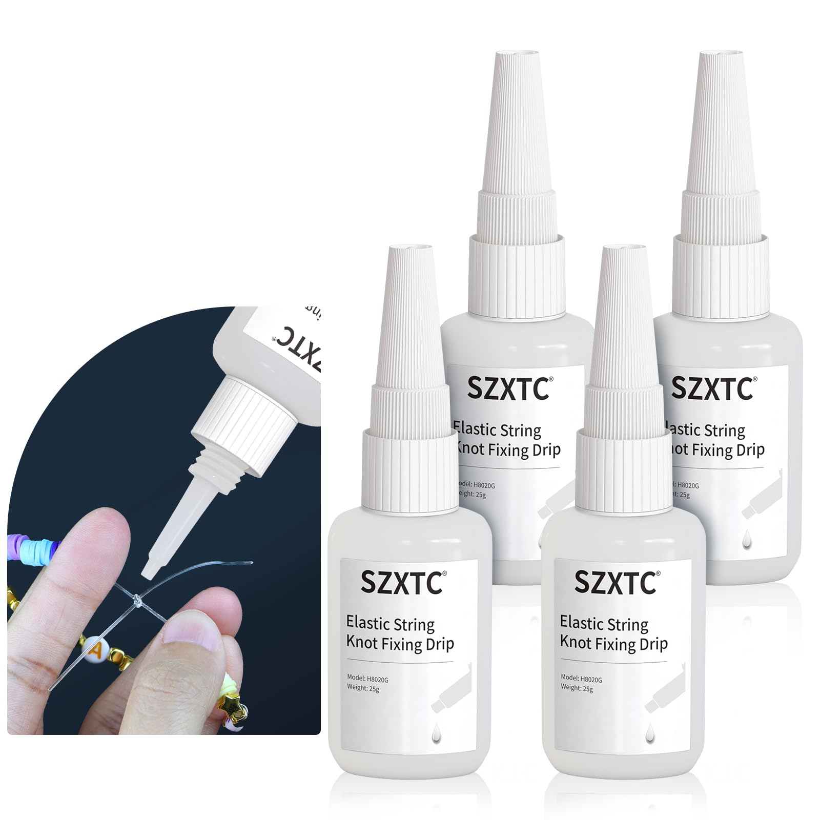 4 Pcs Clay Beads Bracelets Professional Elastic String Kont Fixing Drip, Keep Stretch String Braclet Stay Tied for Flat Round Polymer Heishi Beads Spacer Charm Jewelry Making Kit